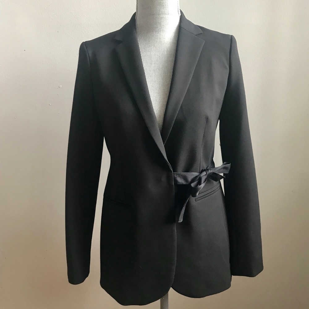 JCREW Black Side Tie Blazer Sz 2